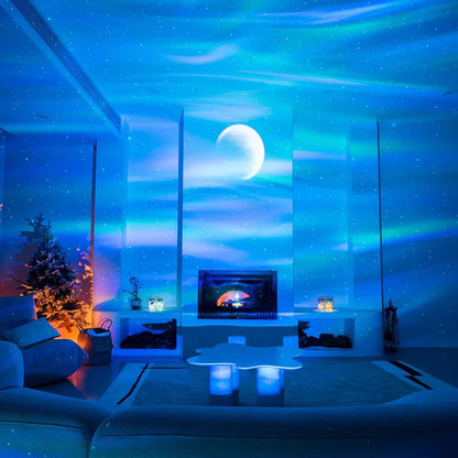 Star Lights Aurora Galaxy Moon Projector with Remote Control Sky Night Lamps Kids Adults Gift Bluetooth Music Speaker Home Decor