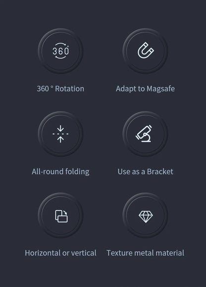 All-In-One Double-Sided Magnetic Phone Ring Holder + Kickstand