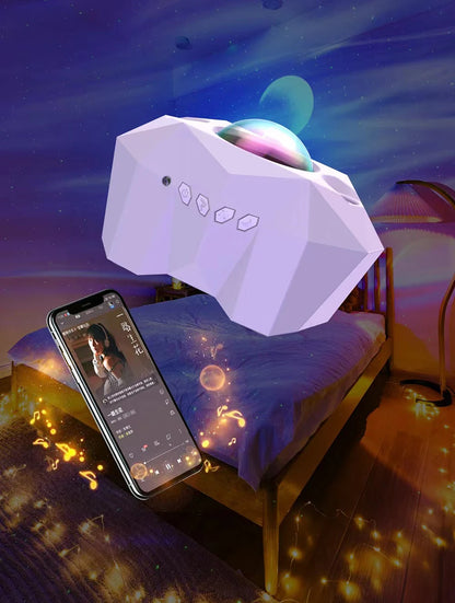 Star Lights Aurora Galaxy Moon Projector with Remote Control Sky Night Lamps Kids Adults Gift Bluetooth Music Speaker Home Decor