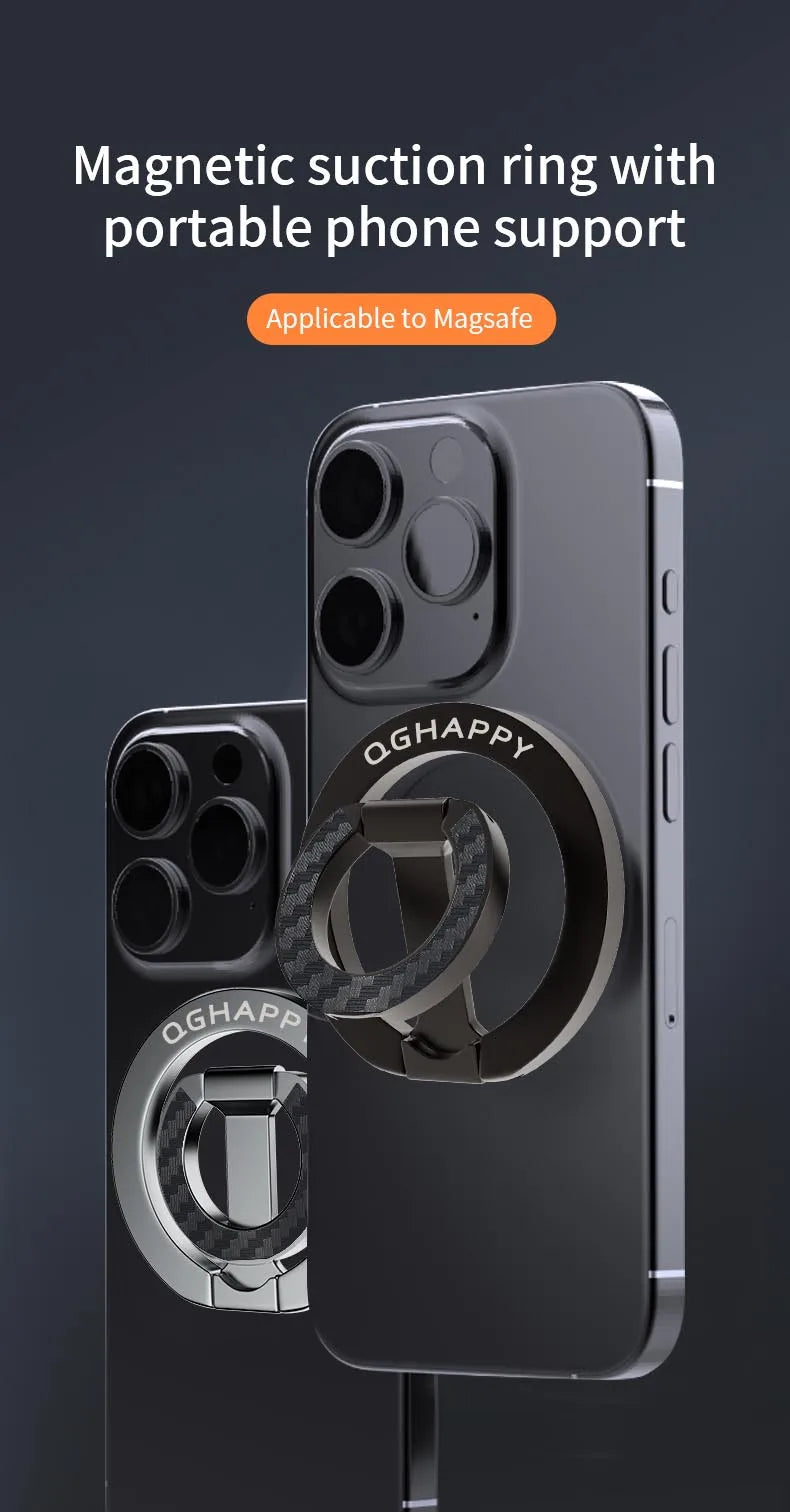 All-In-One Double-Sided Magnetic Phone Ring Holder + Kickstand