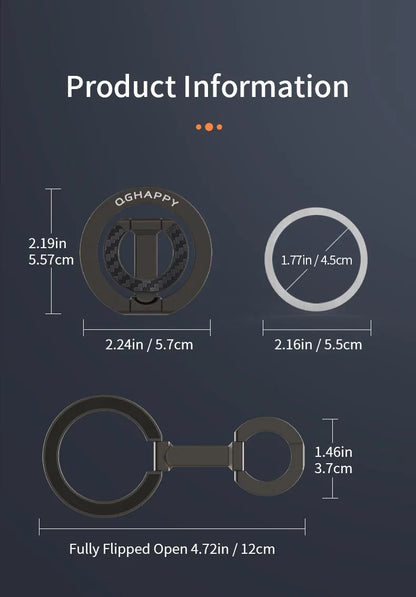 All-In-One Double-Sided Magnetic Phone Ring Holder + Kickstand