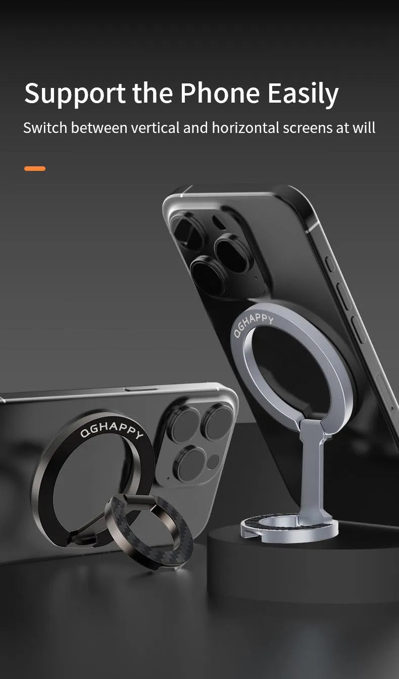 All-In-One Double-Sided Magnetic Phone Ring Holder + Kickstand