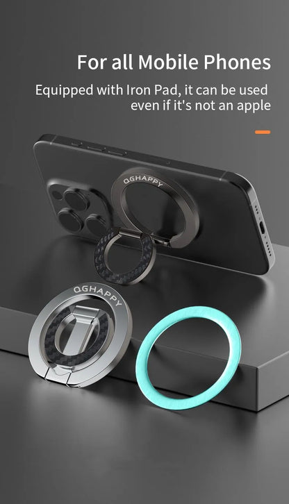 All-In-One Double-Sided Magnetic Phone Ring Holder + Kickstand