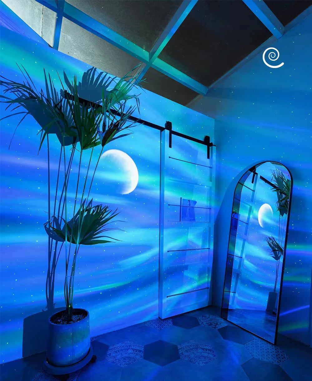 Star Lights Aurora Galaxy Moon Projector with Remote Control Sky Night Lamps Kids Adults Gift Bluetooth Music Speaker Home Decor